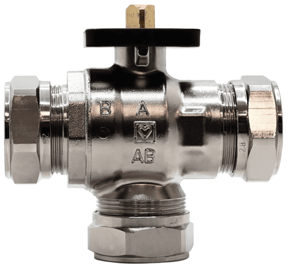 Trokraki preklopni ventil –  bez pogona, kompresioni spoj