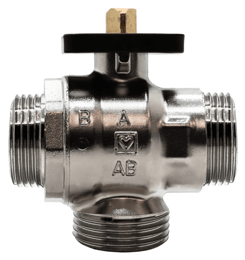 Trokraki preklopni ventil–  bez pogona, navojni spoj, ravni