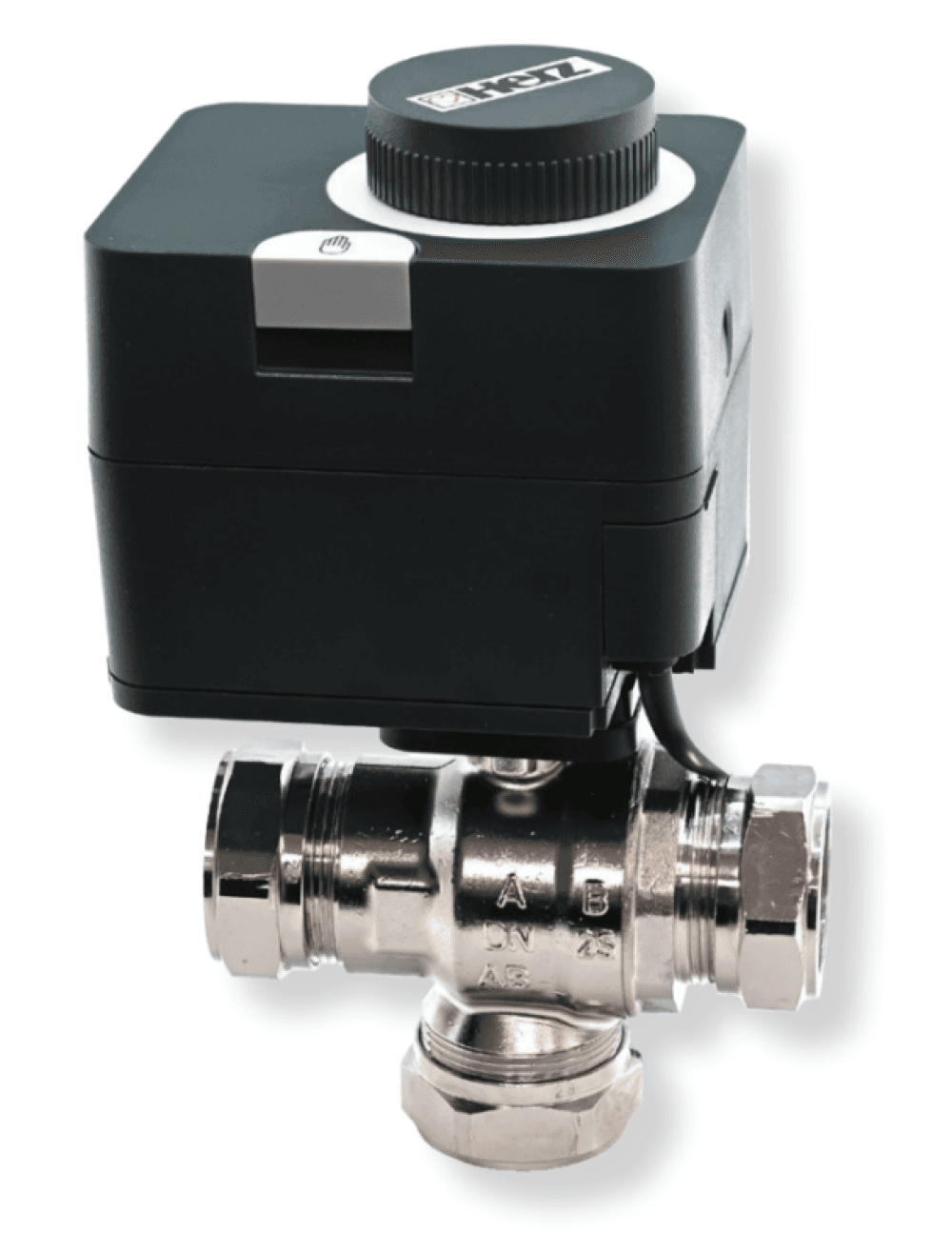 Trokraki preklopni ventil – sa pogonom, kompresioni spoj